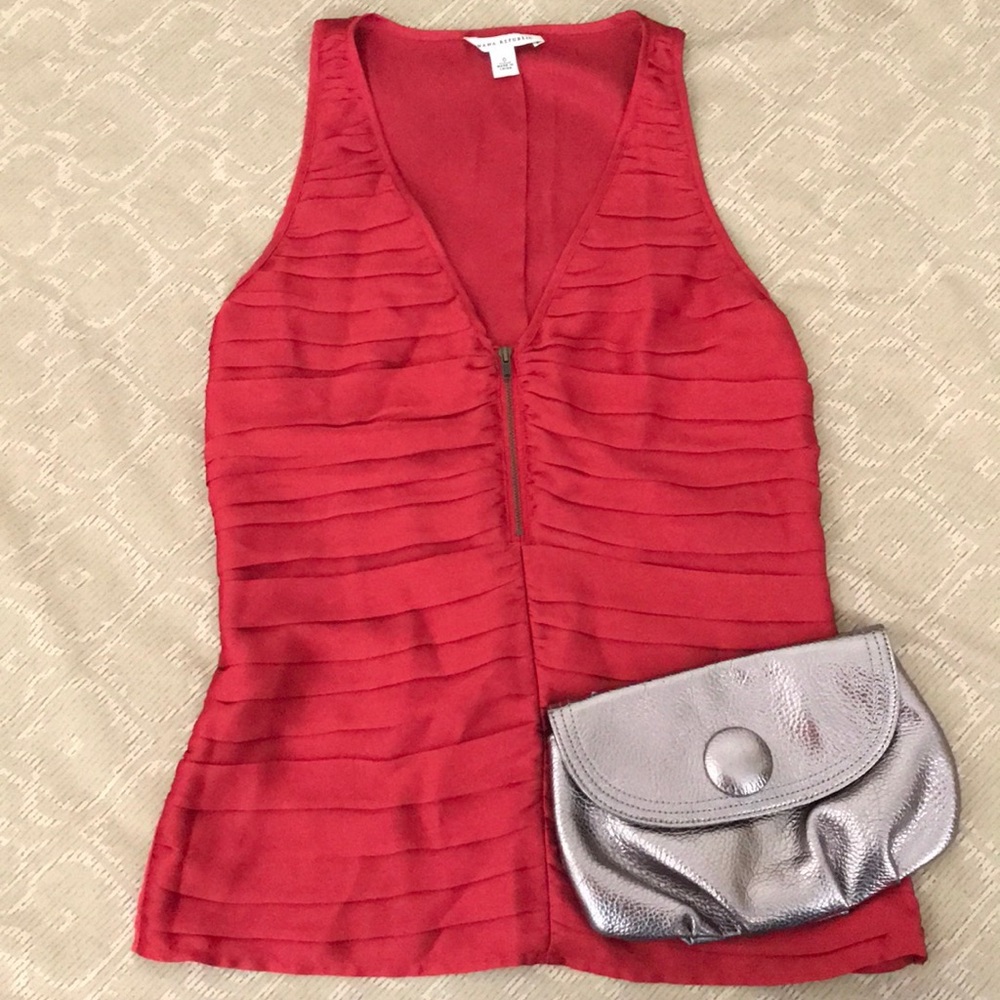Banana Republic Red Sleeveless Blouse in size 0